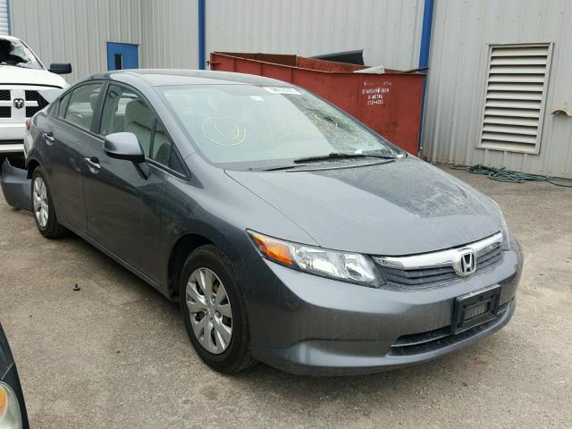 2HGFB2F52CH526845 - 2012 HONDA CIVIC LX GRAY photo 1