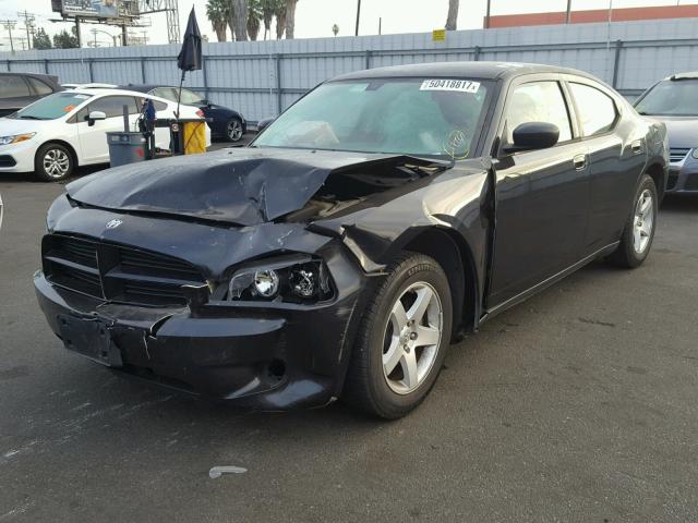 2B3KA43D69H568016 - 2009 DODGE CHARGER BLACK photo 2