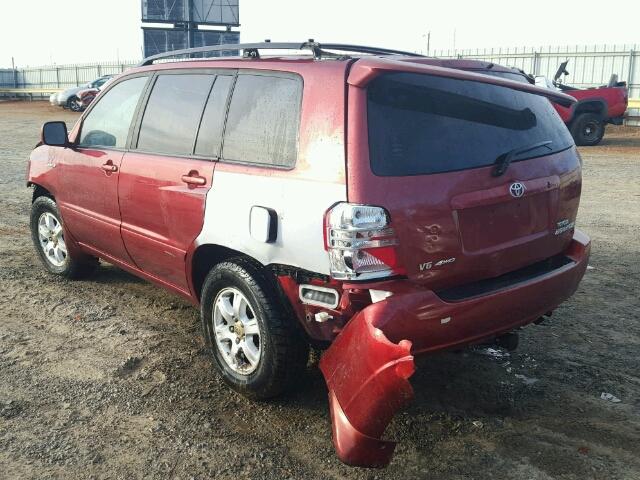 JTEHF21AX20086663 - 2002 TOYOTA HIGHLANDER RED photo 3