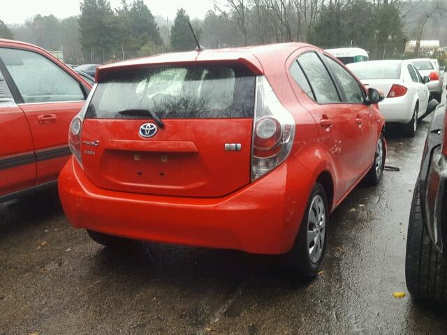 JTDKDTB37E1559522 - 2014 TOYOTA PRIUS C RED photo 4