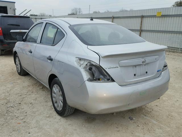 3N1CN7AP1CL845596 - 2012 NISSAN VERSA S SILVER photo 3