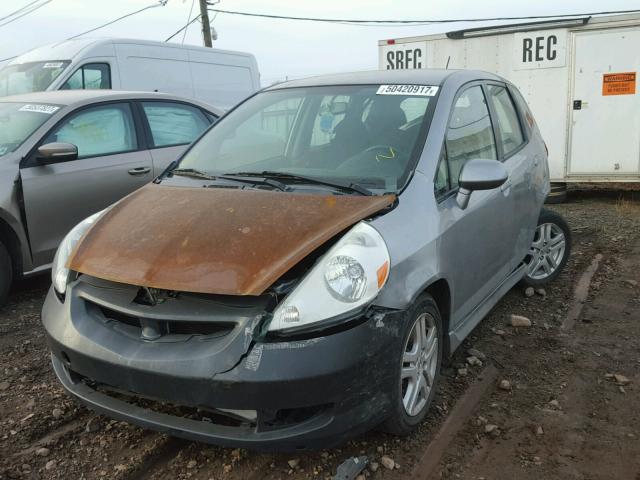 JHMGD38617S055339 - 2007 HONDA FIT S GRAY photo 2