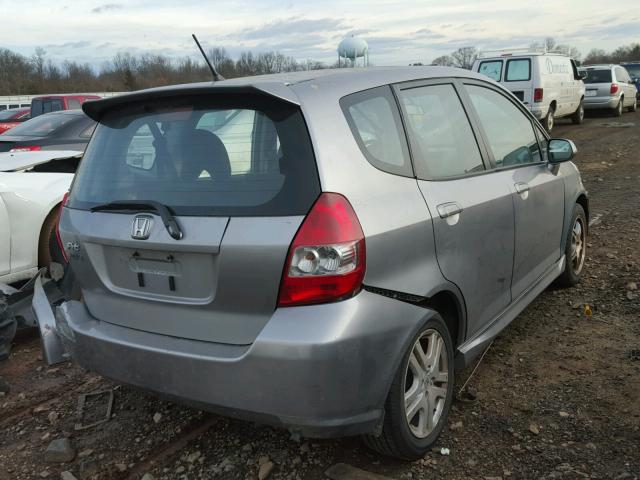 JHMGD38617S055339 - 2007 HONDA FIT S GRAY photo 4