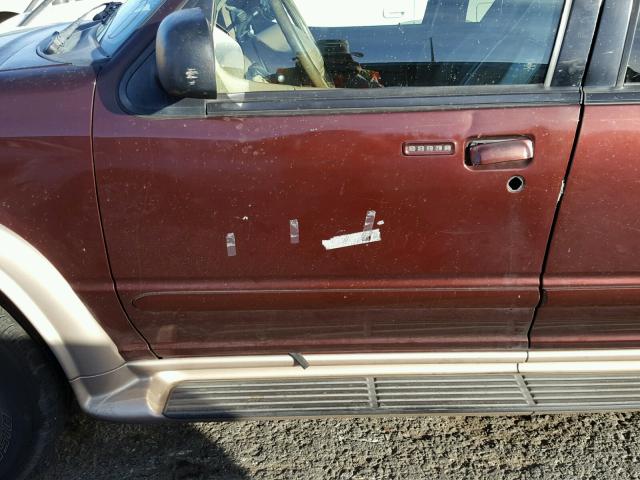 1FMDU64E3YZA96403 - 2000 FORD EXPLORER E BURGUNDY photo 10