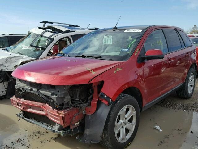 2FMDK3JCXCBA72036 - 2012 FORD EDGE SEL RED photo 2