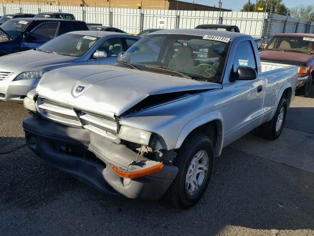 1D7FL16X23S358212 - 2003 DODGE DAKOTA SXT SILVER photo 2