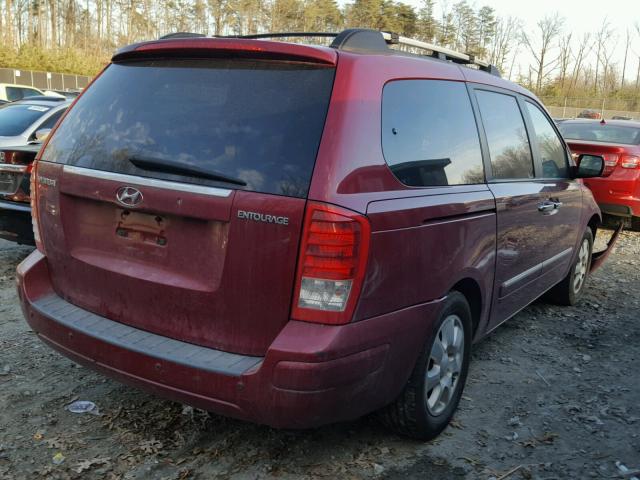 KNDMC233176029248 - 2007 HYUNDAI ENTOURAGE MAROON photo 4