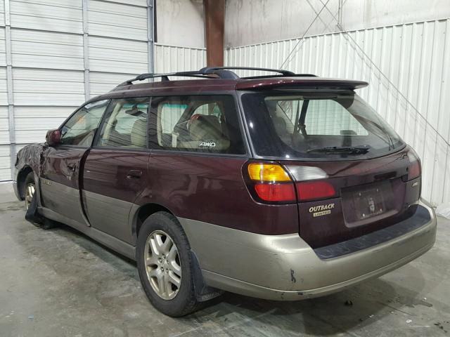 4S3BH686117630938 - 2001 SUBARU LEGACY OUT BURGUNDY photo 3