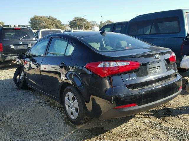 KNAFK4A60F5426147 - 2015 KIA FORTE LX BLACK photo 3