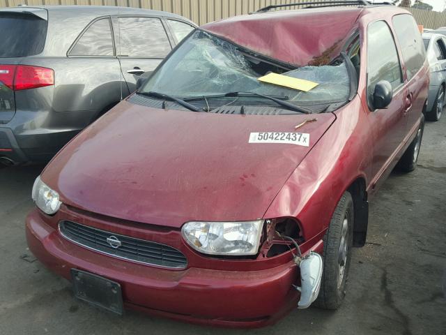 4N2ZN15T51D814864 - 2001 NISSAN QUEST GXE RED photo 2