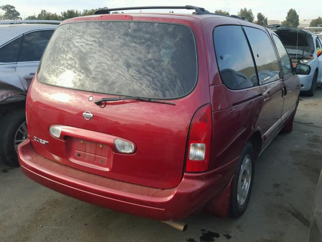 4N2ZN15T51D814864 - 2001 NISSAN QUEST GXE RED photo 4