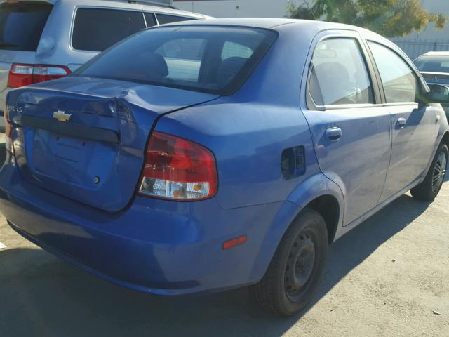 KL1TD56646B526632 - 2006 CHEVROLET AVEO BASE BLUE photo 4