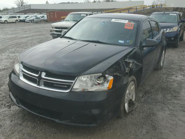 1C3CDZAB0CN110919 - 2012 DODGE AVENGER SE BLACK photo 2