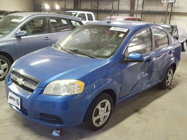 KL1TD56E69B640708 - 2009 CHEVROLET AVEO LS BLUE photo 2