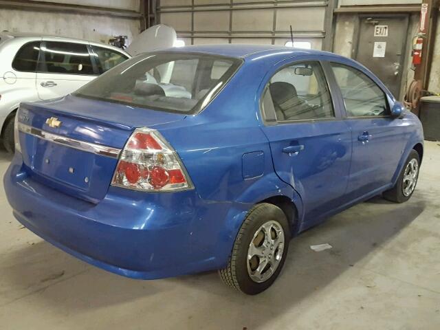 KL1TD56E69B640708 - 2009 CHEVROLET AVEO LS BLUE photo 4