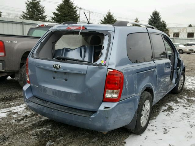 KNDMG4C78E6578946 - 2014 KIA SEDONA LX BLUE photo 4