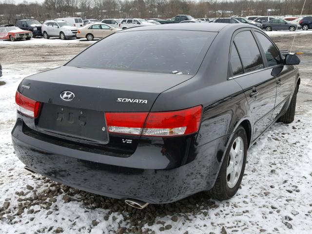 5NPEU46F86H112523 - 2006 HYUNDAI SONATA GLS BLACK photo 4