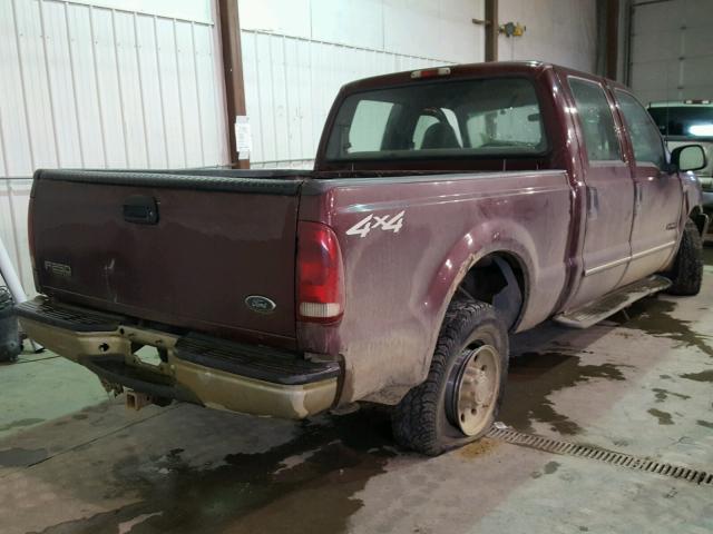 1FTNW21F0YEC92962 - 2000 FORD F250 SUPER MAROON photo 4