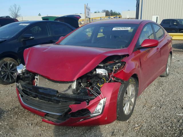 KMHDH4AE4FU393767 - 2015 HYUNDAI ELANTRA SE RED photo 2