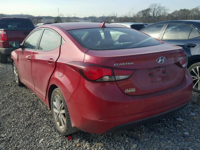 KMHDH4AE4FU393767 - 2015 HYUNDAI ELANTRA SE RED photo 3