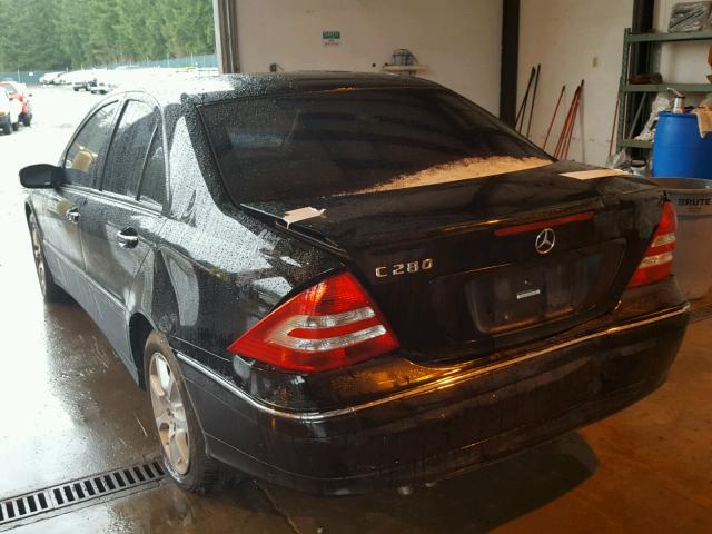 WDBRF54H57A924875 - 2007 MERCEDES-BENZ C 280 BLACK photo 3