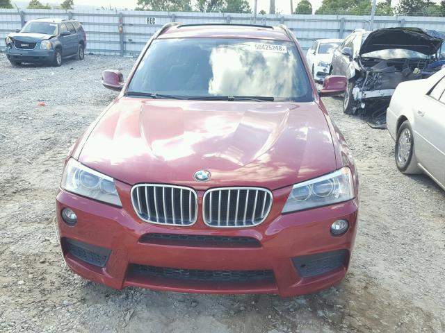 5UXWX9C54D0A22317 - 2013 BMW X3 XDRIVE2 RED photo 9