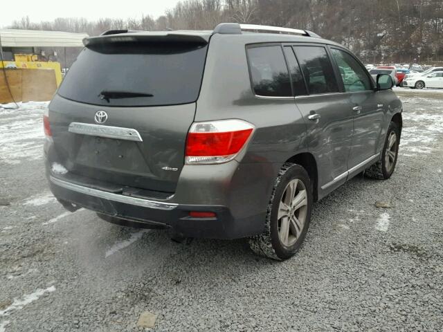 5TDDK3EH3CS103197 - 2012 TOYOTA HIGHLANDER GRAY photo 4