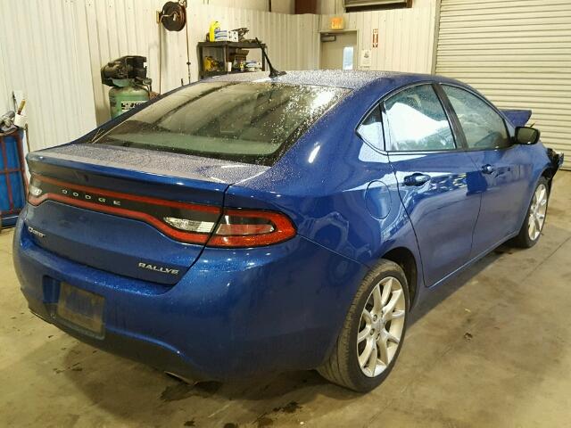 1C3CDFBA0DD107952 - 2013 DODGE DART SXT BLUE photo 4