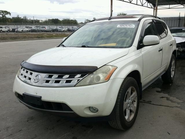 JN8AZ08T95W327028 - 2005 NISSAN MURANO SL WHITE photo 2