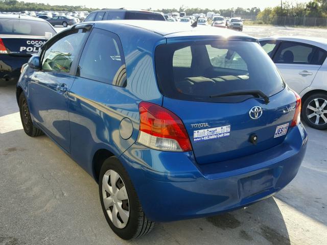 JTDJT4K32B5338113 - 2011 TOYOTA YARIS BLUE photo 3