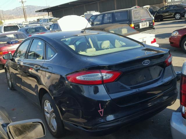 3FA6P0HD1ER241625 - 2014 FORD FUSION SE BLACK photo 3