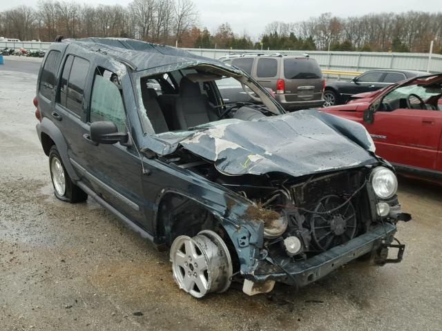 1J4GL48555W605448 - 2005 JEEP LIBERTY SP GREEN photo 1