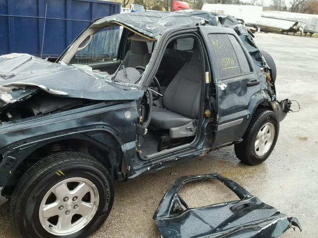 1J4GL48555W605448 - 2005 JEEP LIBERTY SP GREEN photo 9