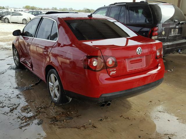 3VWRM71K98M130949 - 2008 VOLKSWAGEN JETTA SE RED photo 3