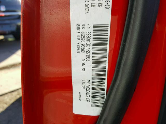 2B3CA4CD1AH271938 - 2010 DODGE CHARGER RED photo 10