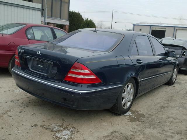 WDBNG75J11A191773 - 2001 MERCEDES-BENZ S 500 BLUE photo 4