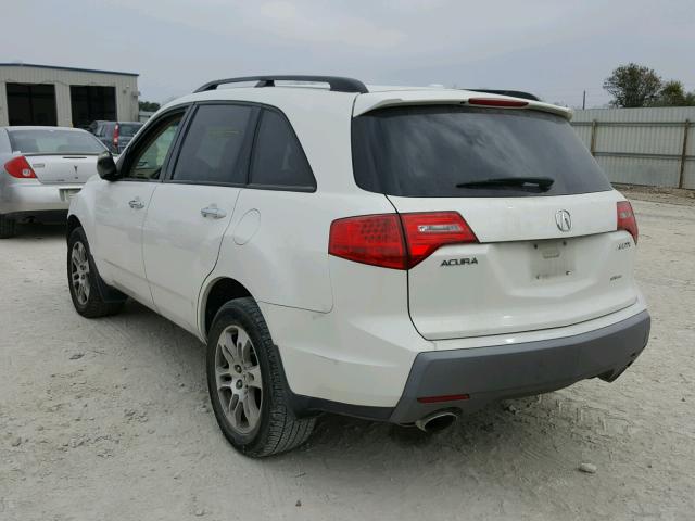 2HNYD28207H525570 - 2007 ACURA MDX WHITE photo 3