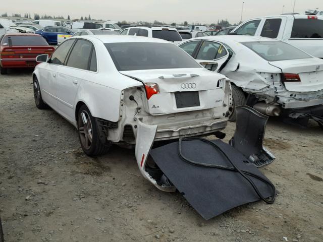 WAUAF78E77A098747 - 2007 AUDI A4 2 WHITE photo 3