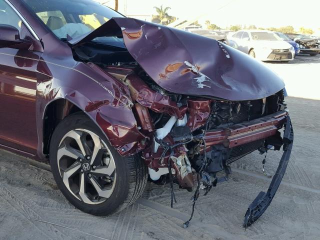 1HGCR2F80GA112721 - 2016 HONDA ACCORD EXL BURGUNDY photo 9