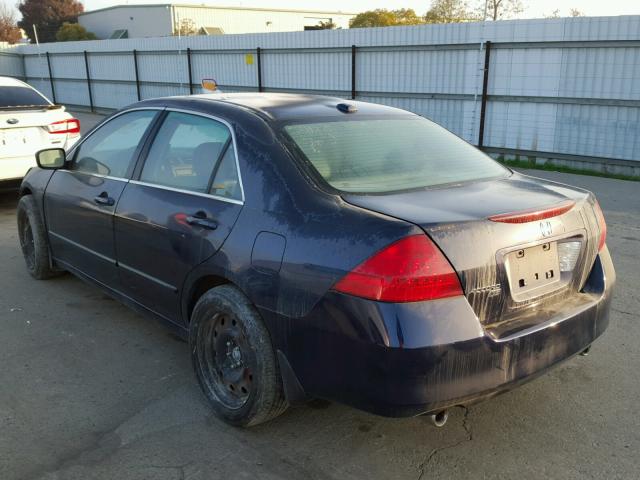 1HGCM66537A086157 - 2007 HONDA ACCORD EX BLUE photo 3