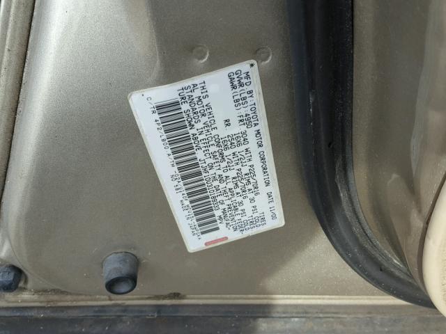 JTJHF10U310189333 - 2001 LEXUS RX 300 SILVER photo 10