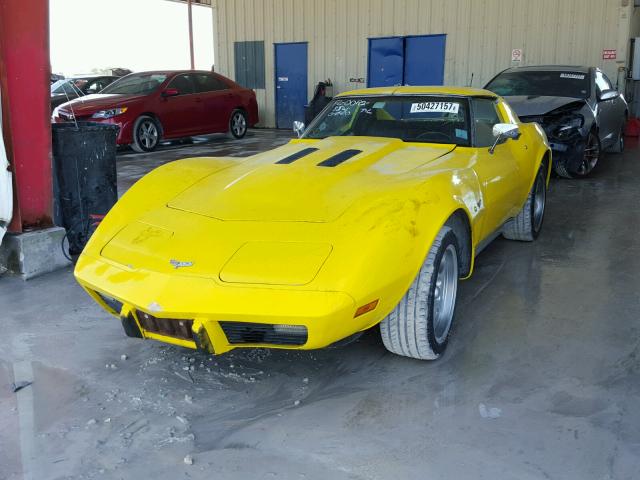 1Z37L7S424786 - 1977 CHEVROLET CORVETTE YELLOW photo 2