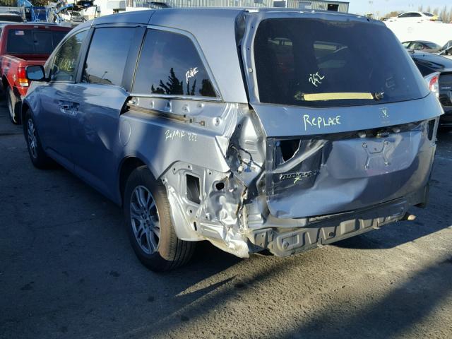 5FNRL5H49CB024385 - 2012 HONDA ODYSSEY EX BLUE photo 3