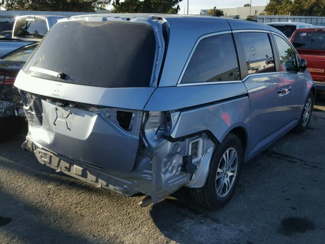 5FNRL5H49CB024385 - 2012 HONDA ODYSSEY EX BLUE photo 4