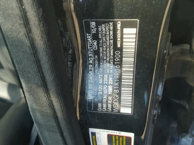 WDDGF81X19R061900 - 2009 MERCEDES-BENZ C 300 4MAT BLACK photo 10