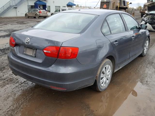3VW1K7AJ7BM067836 - 2011 VOLKSWAGEN JETTA BASE GRAY photo 4