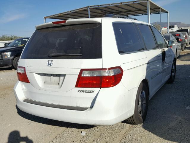 5FNRL38755B100072 - 2005 HONDA ODYSSEY EX WHITE photo 4