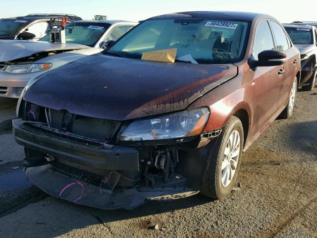 1VWAT7A38EC089414 - 2014 VOLKSWAGEN PASSAT S ბურგუნდია ფოტო 2