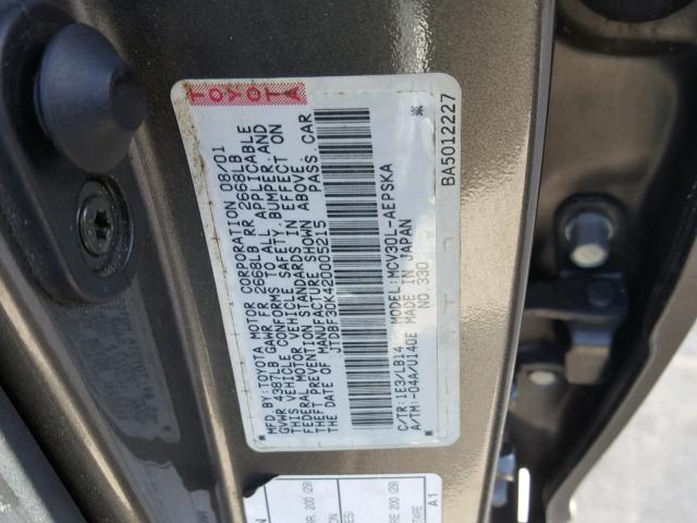 JTDBF30K420005215 - 2002 TOYOTA CAMRY LE 棕色 照片 10