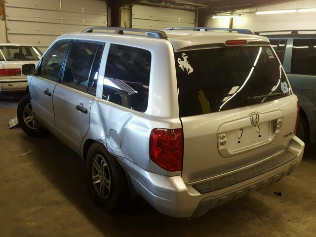 5FNYF18685B053912 - 2005 HONDA PILOT EXL SILVER photo 3